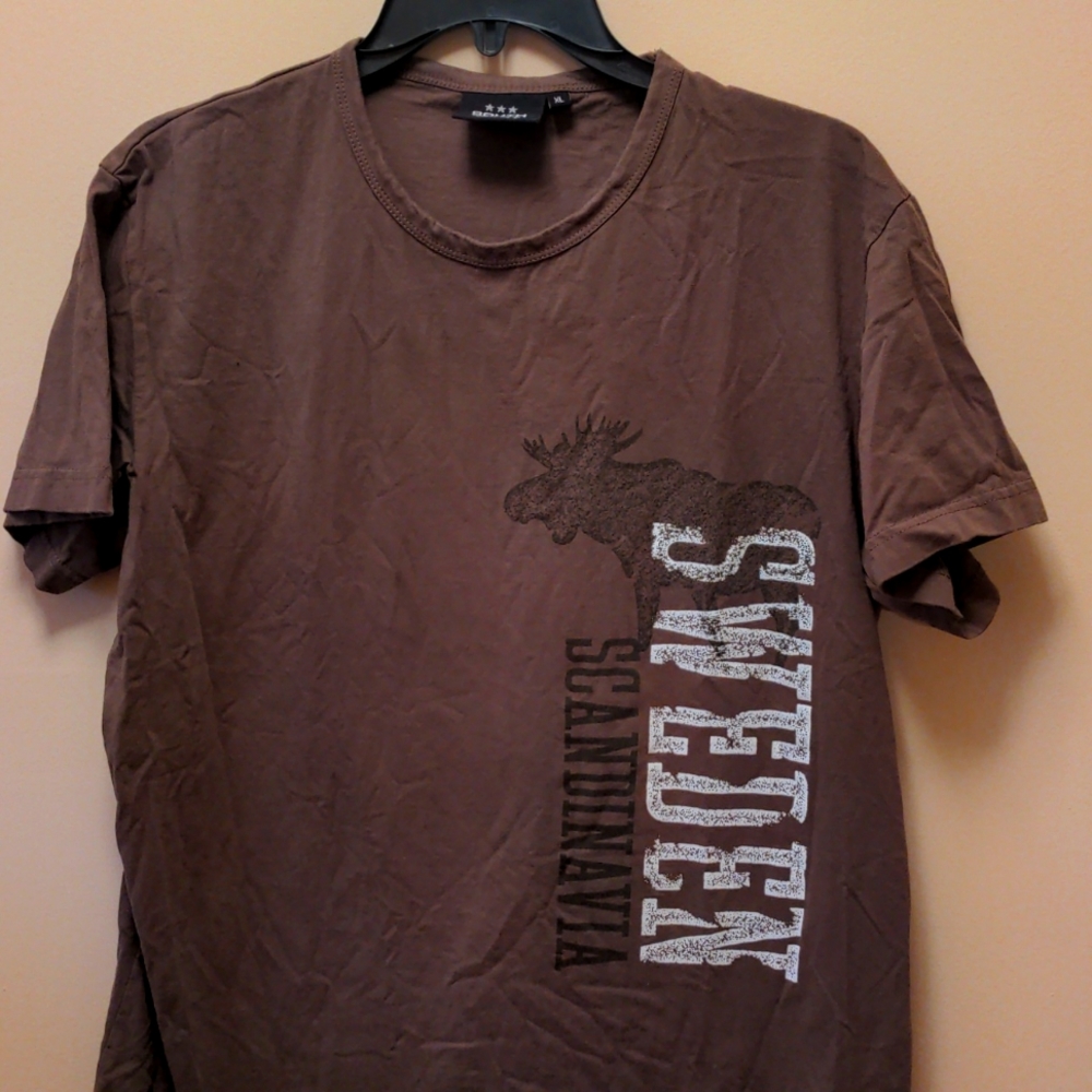 Mens dark brown ss t shirt. 100% cotton